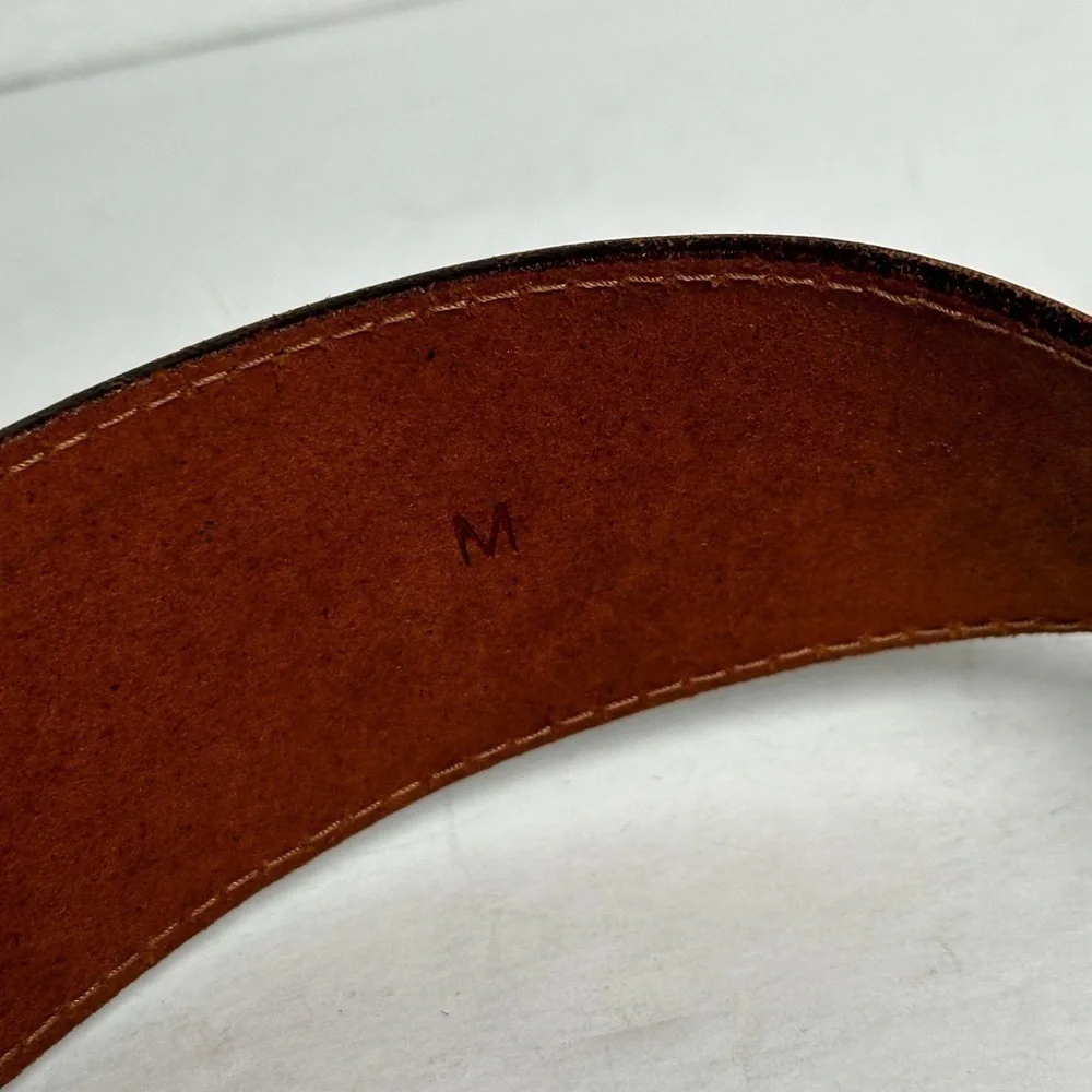 Women's Belt Brown Croc Print Wide Retro Mod Dress Casual Western Rockabilly M